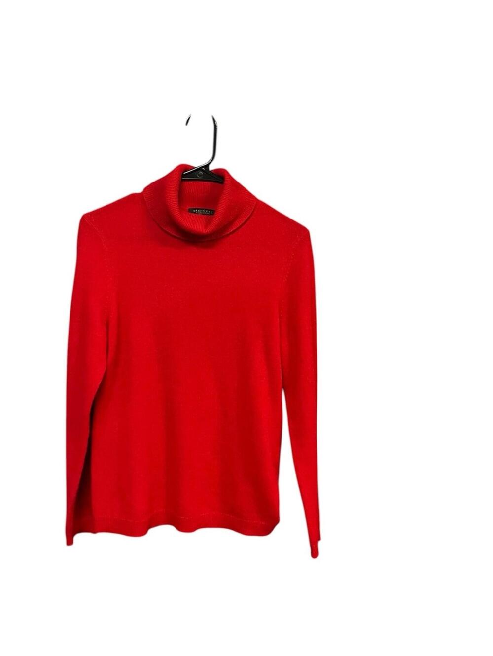 Charter Club Luxury 100% Cashmere Turtleneck Sweater Women’s M Red Pullover